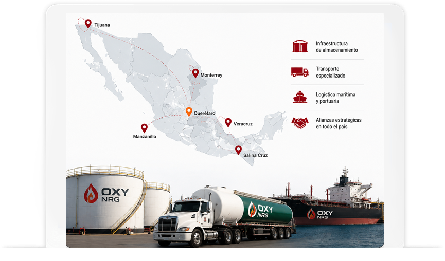 Mapa de presencia operativa de OXY en México